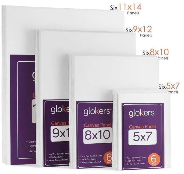 Alt view image 3 of 7 - Glokers Canvas Panels Painting Kit | Art Supplies Set Includes Paint Palette, Sponge Brushes, Canvases, Paintbrushes & Mixing Wheel | Warp-Free Painting Canvas Great for Acrylic, Oil & Watercolor