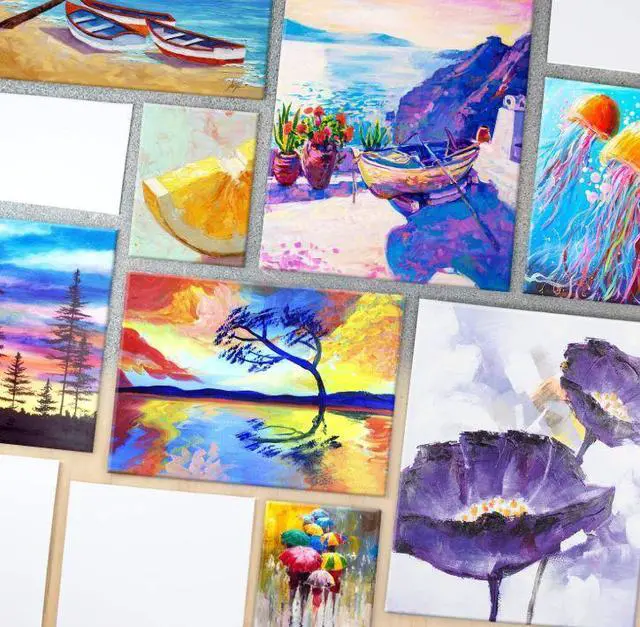 Alt view image 5 of 7 - Glokers Canvas Panels Painting Kit | Art Supplies Set Includes Paint Palette, Sponge Brushes, Canvases, Paintbrushes & Mixing Wheel | Warp-Free Painting Canvas Great for Acrylic, Oil & Watercolor