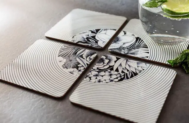 Alt view image 2 of 5 - Cricut Coaster Blank with cork backing, Square Infusible Ink, White