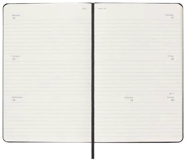 Alt view image 5 of 7 - Moleskine Classic 12 Month 2025 Weekly Horizontal Planner, Hard Cover, Large (5" x 8.25"), Black, 144 pages