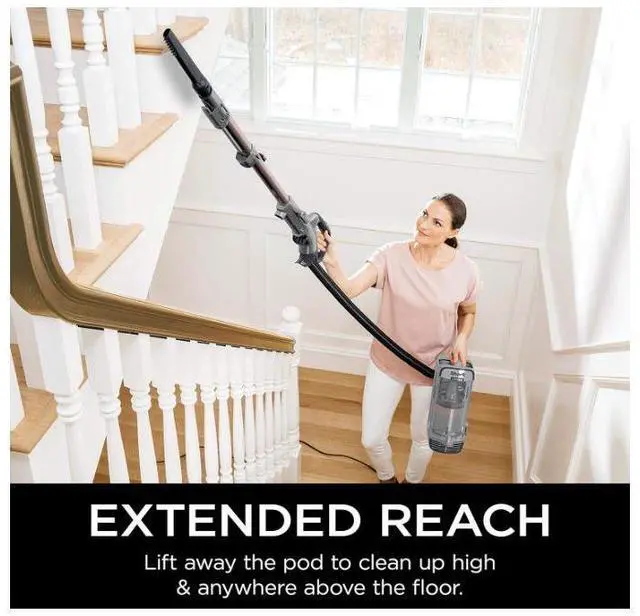 Alt view image 4 of 7 - Shark AZ2002 Vertex DuoClean PowerFins Upright Vacuum with Powered Lift-Away Self-Cleaning Brushroll and HEPA Filter, 1 Quart Dust Cup Capacity, Rose Gold