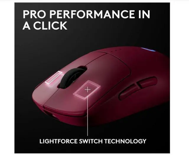 Alt view image 3 of 4 - Logitech G PRO 2 LIGHTSPEED Wireless Gaming Mouse, Right- or Left-Handed Mouse with up to 4 Customizable and Switchable Magnetic Side Buttons, 44K DPI Sensor, USB-C Charging, for PC/Mac - Magenta