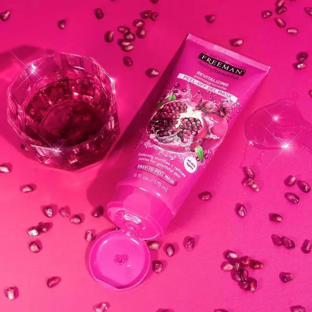 Alt view image 3 of 6 - Freeman Cleansing Peel-Off Mask, Pomegranate Face Mask, Antioxidant Rich, Facial Mask Protects & Purifies Skin, Safe For All Skin Types, No Harsh Chemicals, 6 fl. oz./175 ml Tube, 1 Count