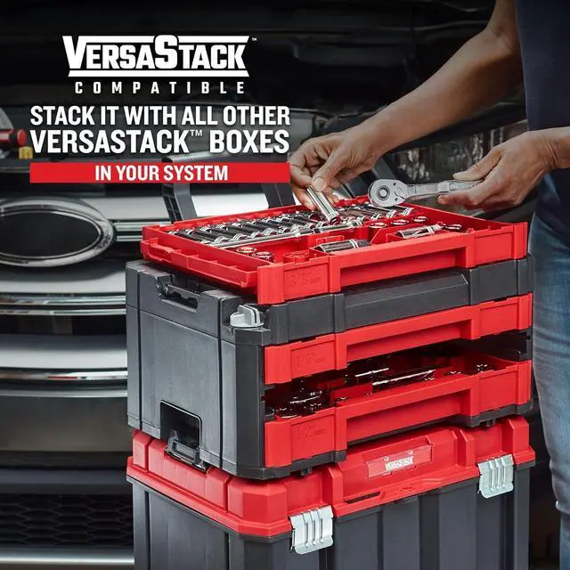 Alt view image 6 of 7 - CRAFTSMAN Socket Set with Case VERSASTACK 230 Pcs Mechanics Tool Set, 1/4 in, 3/8 in, and 1/2 Drive, Standard and Deep Socket Set, Short and Long Arm Hex Keys (CMMT45306)