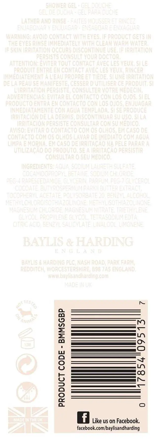 Alt view image 6 of 6 - Baylis & Harding Black Pepper Moisturising Shower Gel, 500 ml, Pack of 3