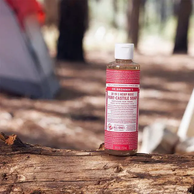 Alt view image 3 of 7 - Dr. Bronner's - Pure-Castile Liquid Soap (Rose, 16 ounce) - Made with Organic Oils, 18-in-1 Uses: Face, Body, Hair, Laundry, Pets and Dishes, Concentrated, Vegan, Non-GMO