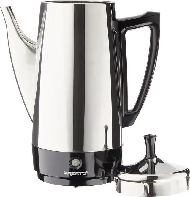 Alt view image 2 of 3 - Presto 02811 Stainless Steel Electric Coffee Percolator - 12-Cups, Easy-Pour Spout, Stay-Cool Handle, Make 2-12 Cups