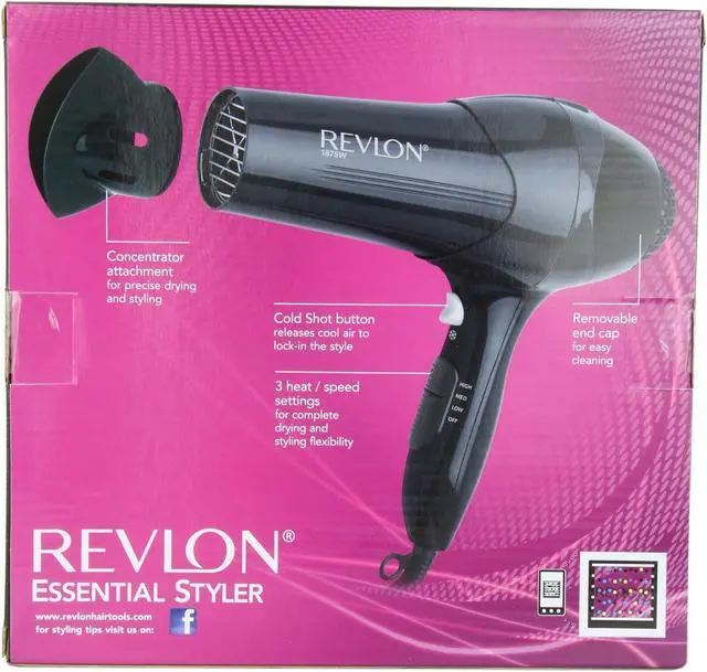 Alt view image 3 of 3 - Revlon 1875W Lightweight Hair Dryer | For Easy Smooth Styling (Black)