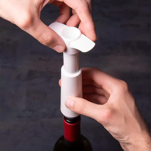 Alt view image 2 of 7 - Vacu Vin Original Wine Saver with 2 Vacuum Bottle Stoppers  White Wine Preserver Pump for Red or White Wine  Manual Air Remover System  Airtight Seal  Keep Wine Fresh Longer