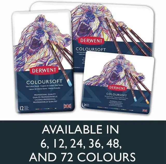 Alt view image 3 of 7 - Derwent Colorsoft Pencils, 4mm Core, Metal Tin, 12 Count (0701026)