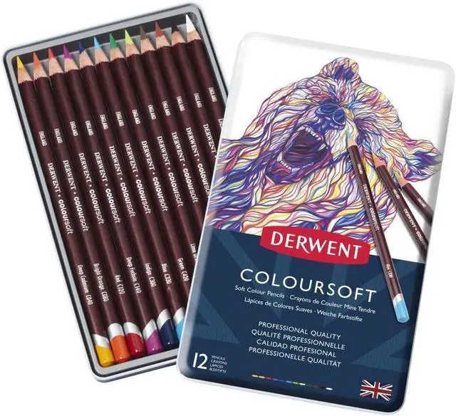 Alt view image 2 of 7 - Derwent Colorsoft Pencils, 4mm Core, Metal Tin, 12 Count (0701026)