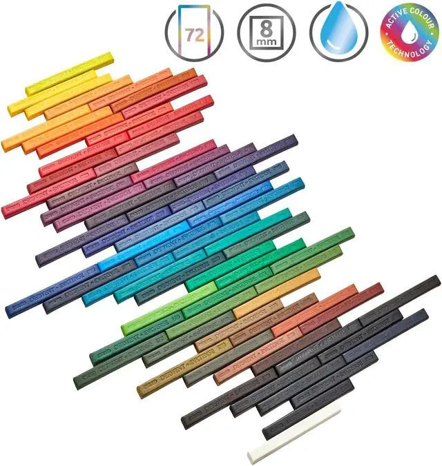 Alt view image 5 of 7 - Derwent Inktense Blocks 72 Tin, Set of 72, 8mm Block, Soft Texture, Watersoluble, Ideal for Watercolor, Drawing, Coloring, Crafts and Painting on Paper and Fabric, Professional Quality (2301980)