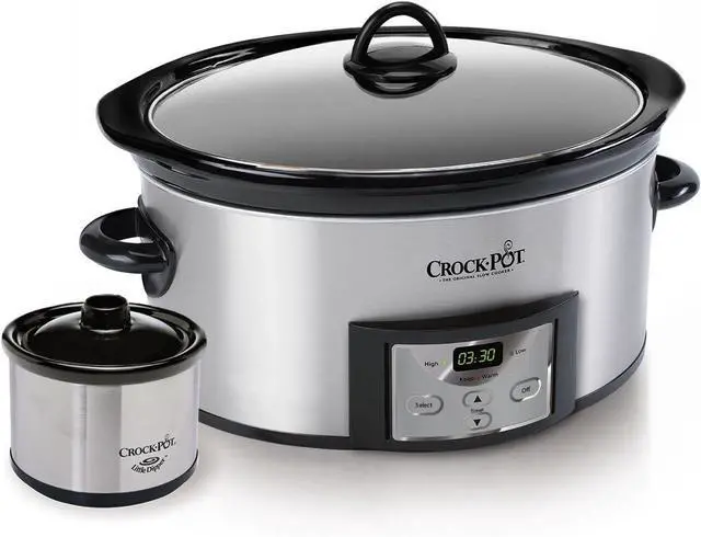 Alt view image 4 of 7 - Crock-Pot 6-Quart Countdown Programmable Oval Slow Cooker with Dipper, Stainless Steel, SCCPVC605-S