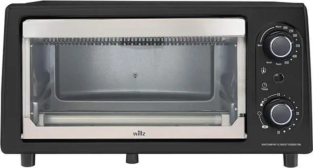 Alt view image 2 of 3 - Willz WTV703BKM10 Countertop Toaster Oven, Mechanical Display Timer, Door Handle, 0.35 Cu. Ft. Black