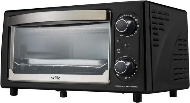 Alt view image 3 of 3 - Willz WTV703BKM10 Countertop Toaster Oven, Mechanical Display Timer, Door Handle, 0.35 Cu. Ft. Black