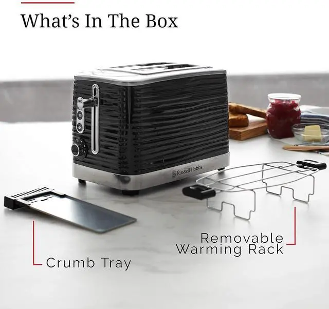 Alt view image 3 of 7 - Russell Hobbs TR9350BR Coventry 2-Slice Toaster, Black