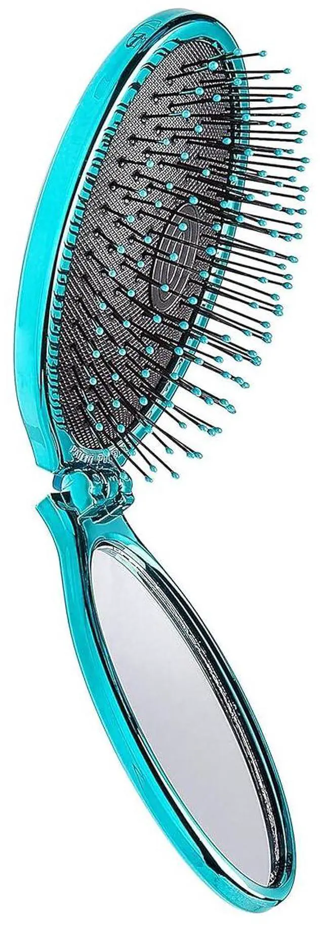 Main image of Wet Brush Pop Go Detangler, Blue Teal - Foldable, On-The-Go Design, Travel Brush, Ultrasoft IntelliFlex Bristles, Detangling Hairbrush, Built-In Mirror Handle, Wet & Dry, All Hair Types