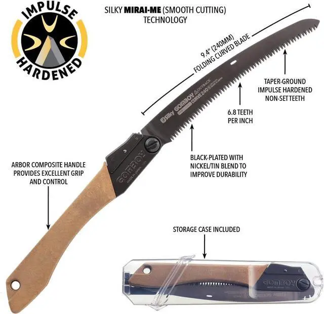 Alt view image 6 of 7 - Silky Gomboy Curve 240mm Outback Edition Folding Saw Large Teeth 752-24
