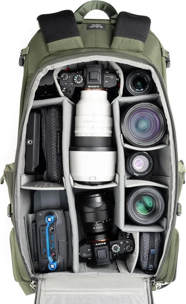 Alt view image 6 of 7 - Think Tank BackLight 36L Camera Daypack Backpack (Montane Green)