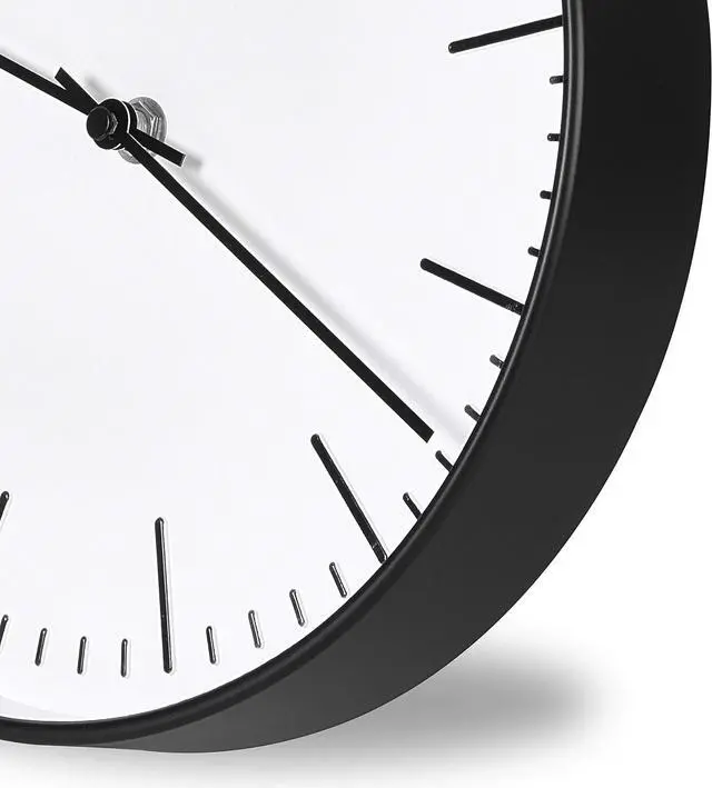 Alt view image 6 of 6 - RCA RCWC10BW Wall Clock, 10" Round - Black. Decorative Wall Clock - Battery Operated Quartz Accuracy - Large Display Clock