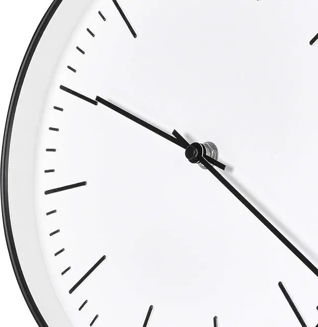 Alt view image 5 of 6 - RCA RCWC10BW Wall Clock, 10" Round - Black. Decorative Wall Clock - Battery Operated Quartz Accuracy - Large Display Clock