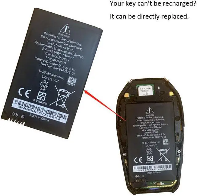 Alt view image 4 of 7 - MKD35UP LCD key battery 530le 730 740 745 760li 530l is suitable for 5-series 6-series GT 7-series X3 X5 X6 series automobile LCD key