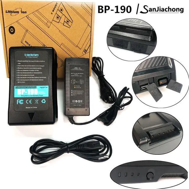Alt view image 4 of 7 - Sanjiachong 190Wh(13400mAh) V Mount/V-Lock Battery Compatible Video Camera Camcorder Broadcast LED Light with D-Tap Charger