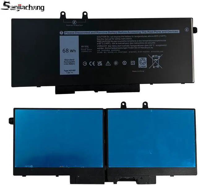 Alt view image 5 of 5 - 4GVMP laptop battery replacement suitable for Dell Latitude 5400 5500 Precision 3540 3550 7590 7591 7791 2-in-1 series RF7WM X77XY C5GV2 9JRYT MCV1G 1V1XF R8D7N 4-battery 7.6V 68Wh