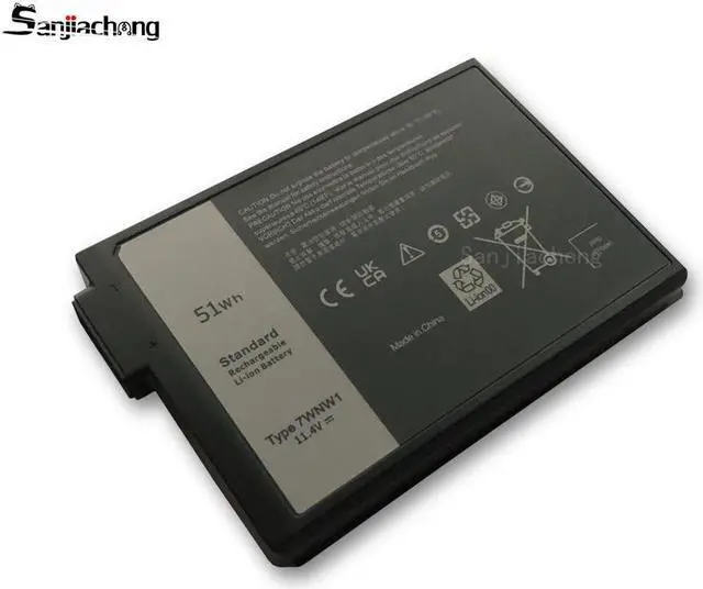 Alt view image 2 of 5 - 7WNW1 Laptop Battery Replacement for Dell Latitude 5424 5420 Rugged Latitude 7424 Rugged Extreme P137G P85G P86G P137G001 P137G002 P85G001 P86G001 DMF8C GK3D3 6NNCF DP3KF DMF0C 451-BCHV 51Wh