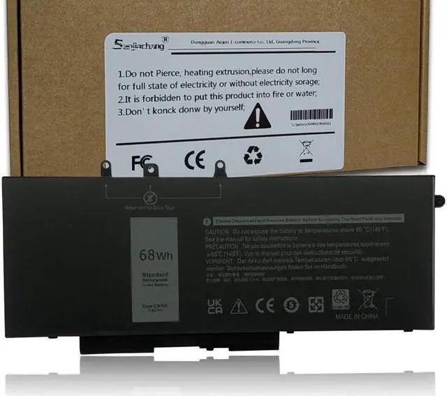 Main image of 68Wh GJKNX Battery Replacement for Dell Latitude 5480 5580 5280 5288 5488 5590 5591 5490 5491 5495 E5480 E5580 E5490 E5590 Precision 15 3520 3530 Series GD1JP DY9NT 5YHR4 451-BBZG 7.6V 4-Cell