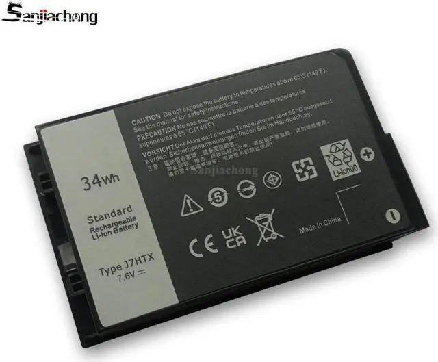 Alt view image 4 of 5 - J7HTX 7XNTR Laptop Battery Replacement for Latitude 7202 7212 7220 Rugged Extreme Tablet Series 02JT7D 2JT7D FH8RW J82G5 VW5Y4 451-BBOR 451-BCCO 451-BCDH 7.6V 34Wh 4342mAh
