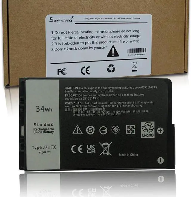 Main image of J7HTX 7XNTR Laptop Battery Replacement for Latitude 7202 7212 7220 Rugged Extreme Tablet Series 02JT7D 2JT7D FH8RW J82G5 VW5Y4 451-BBOR 451-BCCO 451-BCDH 7.6V 34Wh 4342mAh