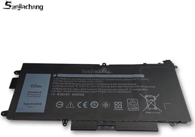 Alt view image 2 of 5 - K5XWW Battery Replacement for Dell Latitude 7389 Latitude 7390 Latitude 12 5000 5289 2-in-1 L3180 E5289 P29S001 P29S002 Series Laptop 451-BBZC 6CYH6 71TG4 725KY N18GG CFX97 7.6V 60Wh 4Cell