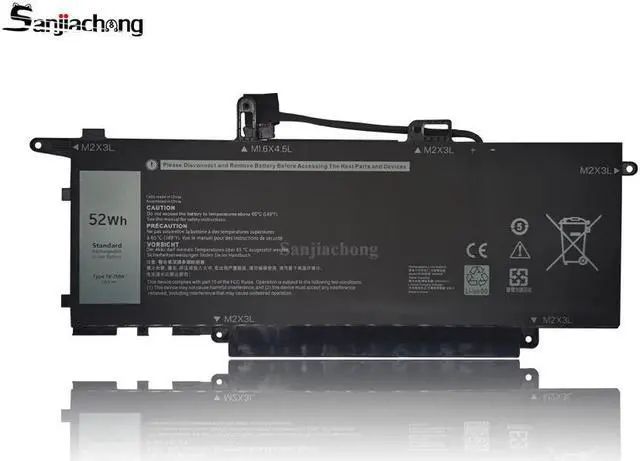 Alt view image 2 of 4 - NF2MW Laptop Battery Replace for Dell Latitude 7400 2-in-1 Latitude 14 9410 2-in-1 Series Notebook 7146W 085XM8 08W3YY 0C76H7 C76H7 G8F6M 0G8F6M 02K0CK DJ5GG P110G P110G001 7.6V 52Wh 6500mAh