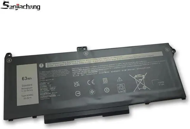 Alt view image 2 of 4 - 63Wh RJ40G Laptop Battery Replacement for Dell Latitude 14 5420 Latitude 15 5520 Precision 15 3560 Series P137G P137G001 P104F P104F001 P104F002 075X16 01K2CF WY9DX 0WK3F1 0M3KCN 005R42 15.2V