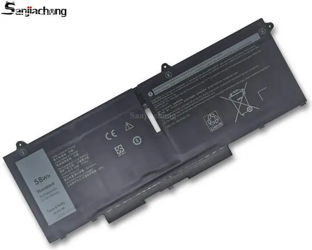 Alt view image 2 of 4 - 07KRV Laptop Battery 58Wh 3625mAh 15.2V Compatible with Dell Latitude 5430 5530 / Precision 3570 / P104F P137G Series M69D0 H4PVC 0H4PVC O7KRV Y86WG 0Y86WG 078FWY 08WRCR 8WRCR 4FVJG