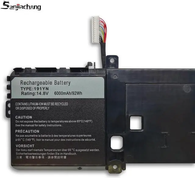 Alt view image 2 of 5 - 191YN 92Wh 8-Cell Laptop Battery Compatible with Dell Alienware 15 R1 R2 ALW15ED ALW15CD ALW15ER Series 410GJ 2F3W1 08NH55