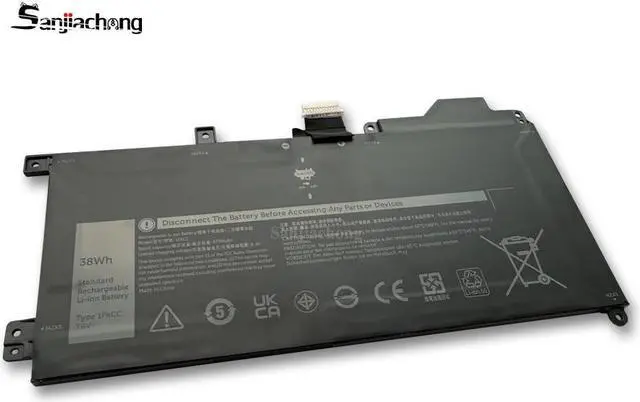 Alt view image 3 of 4 - 1FKCC Laptop Battery Replacement for Dell Latitude 7200 7210 2-in-1 Series Notebook T04J T04J001 T04J002 T5H6P 09NTKM 9NTKM 0D9J00 D9J00 0KWWW4 KWWW4 7.6V 38Wh 4750mAh