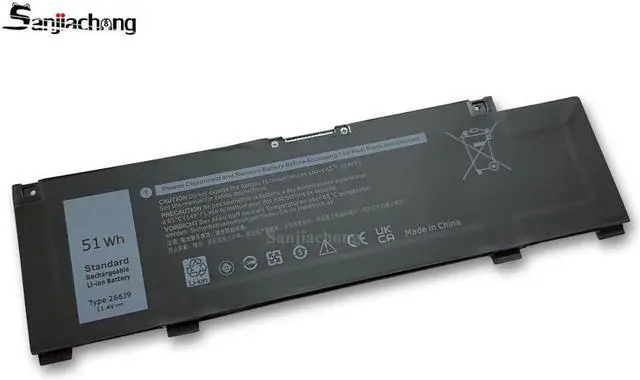 Alt view image 3 of 5 - 266J9 Battery Replacement for Dell G3 15 3500 3590 3790 G5 15 5500 SE 5505 P89F Inspiron 5490 INS 15PR-1545W 1548BR 1645W 1742BR 1742W Series 0415CG C9VNH 0PN1VN 0M4GWP 11.4V 51Wh 3Cell