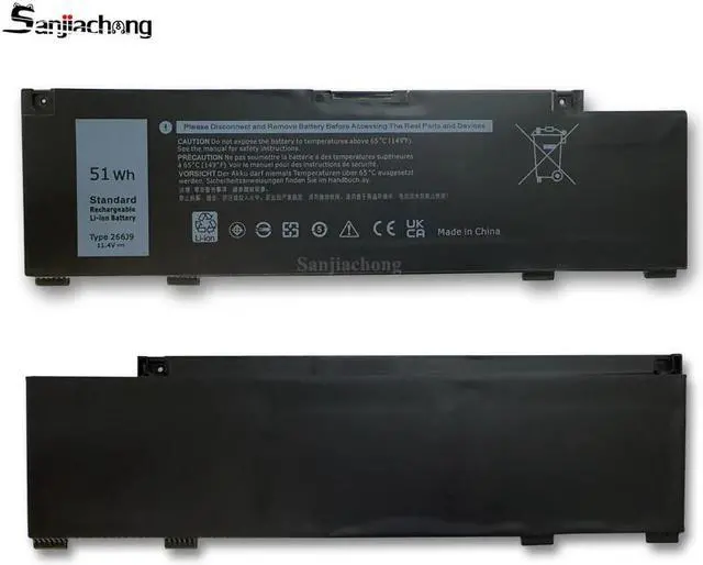 Alt view image 5 of 5 - 266J9 Battery Replacement for Dell G3 15 3500 3590 3790 G5 15 5500 SE 5505 P89F Inspiron 5490 INS 15PR-1545W 1548BR 1645W 1742BR 1742W Series 0415CG C9VNH 0PN1VN 0M4GWP 11.4V 51Wh 3Cell