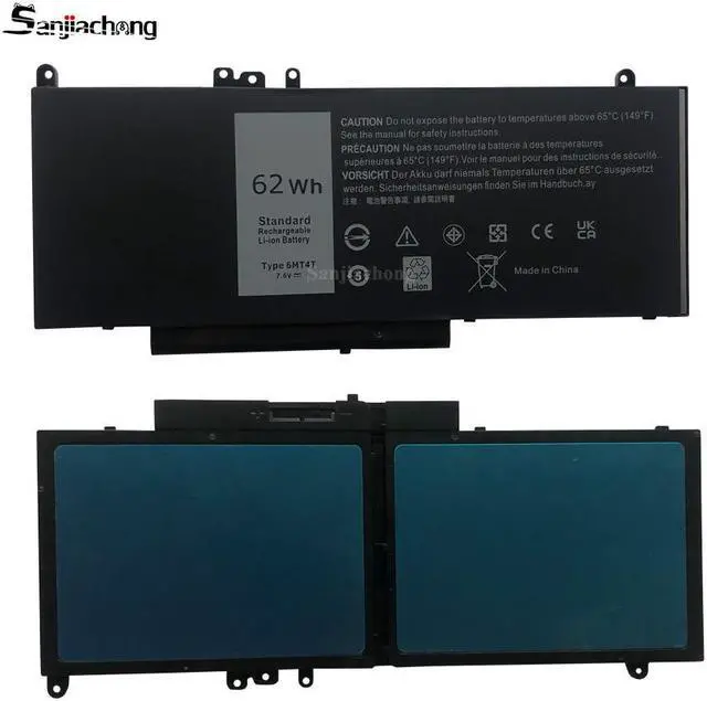 Alt view image 5 of 5 - E5470 battery E5570 battery 6MT4T Battery Compatible with Dell Latitude 14 5470 E5470 15 5570 E5570 Precision 15 3510 M3510 Series Notebook Replacement for 7V69Y TXF9M 79VRK HK6DV 07V69Y [7.6V/62Wh]