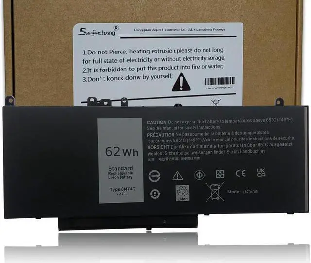 Main image of E5470 battery E5570 battery 6MT4T Battery Compatible with Dell Latitude 14 5470 E5470 15 5570 E5570 Precision 15 3510 M3510 Series Notebook Replacement for 7V69Y TXF9M 79VRK HK6DV 07V69Y [7.6V/62Wh]