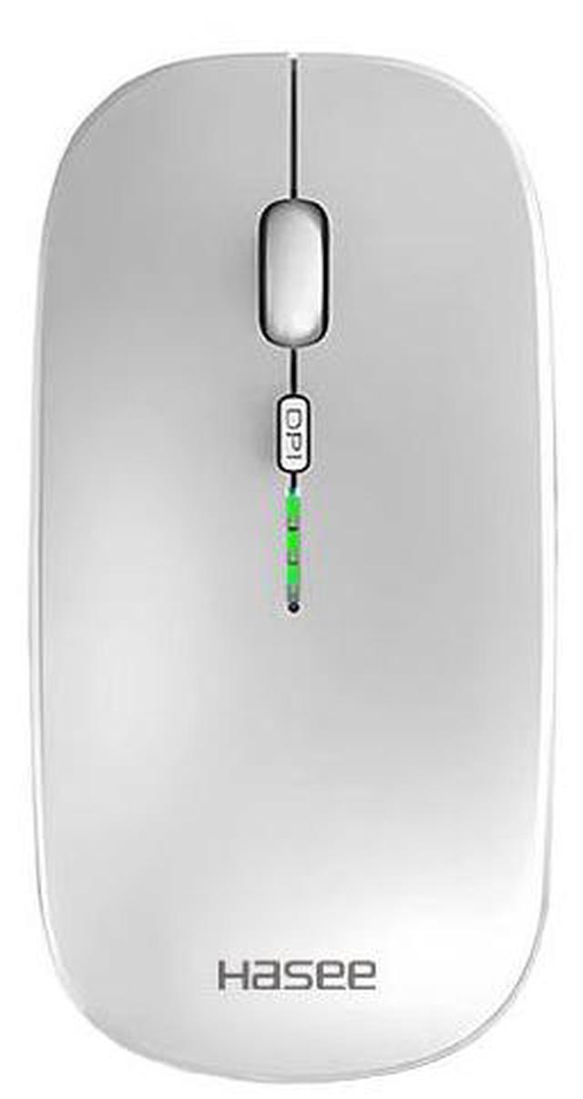 Main image of Hasee M512 Wireless Mouse, Rechargeable Silent Portable USB Optical 2.4G Wireless Bluetooth Two Mode Computer Mice with USB Receiver(silver),3 Adjustable DPI Levels for Notebook, PC, Laptop, iPad, Mac