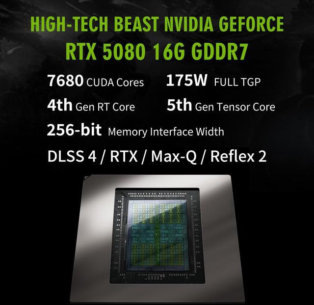 Alt view image 4 of 7 - Hasee T8 Pro-16'' GeForce RTX 5080 Laptop GPU  Intel i9-14900HX-5.8GHz, AI Gaming Laptop, 32G DDR5 RAM, 2TB SSD, 16'' 240Hz QHD+ 100%sRGB IPS Display, RGB KB, WiFi 7,BT5.4,Win11, Mecha Grey