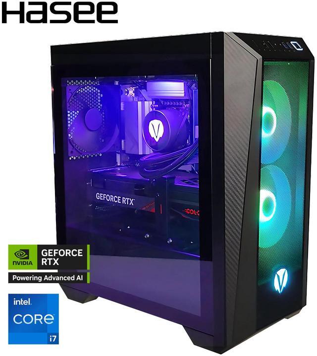 Main image of Hasee P77K Gaming Desktop PC - Windows 11 - Intel Core i7-14700KF - NVIDIA GeForce RTX 5070 12GB GDDR7 - DLSS 4 - AI-Powered Performance - 32GB DDR5 RAM - 1TB M.2 NVMe SSD-Sea View Room-WiFi6E BT5.3