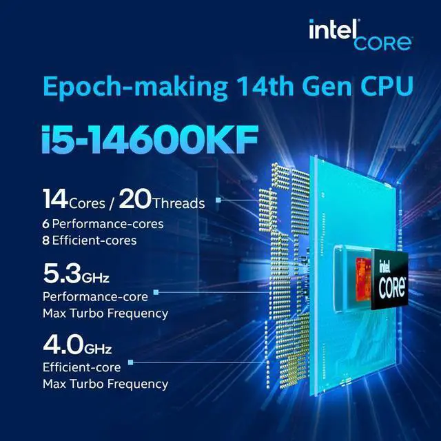 Alt view image 5 of 7 - Hasee P75K Gaming Desktop PC - Intel i5-14600KF(beat AMD Ryzen 7 7700)- NVIDIA GeForce RTX 5070 12GB GDDR7 - DLSS 4  AI-Powered Performance-32GB DDR5 RAM - 1TB SSD-Sea View Room-WiFi6E BT5.3 Win11