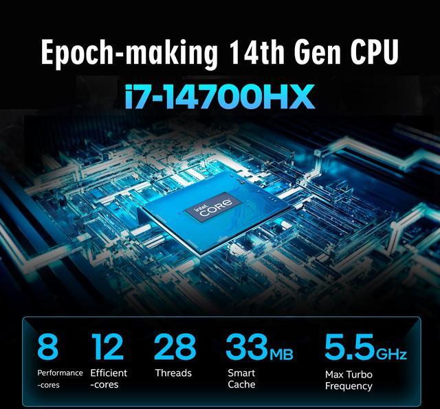 Alt view image 4 of 7 - Hasee T8 Pro-16'' GeForce RTX 5070 Ti Laptop GPU, Intel i7-14700HX-5.5GHz, AI Ready Gaming Laptop, 32GB DDR5 RAM, 1TB SSD, 16'' 300Hz QHD+ 100%sRGB IPS, RGB KB, WiFi7,BT5.4,Win11 Home