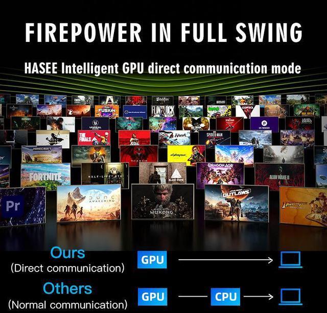 Alt view image 7 of 7 - Hasee T8 Pro-16'' GeForce RTX 5070  Laptop GPU, Intel i7-14700HX-5.5GHz, AI Ready Gaming Laptop, 16GB DDR5 RAM, 1TB SSD, 16'' 180Hz QHD 100%sRGB IPS, RGB KB, WiFi7,BT5.4,Win11 Home