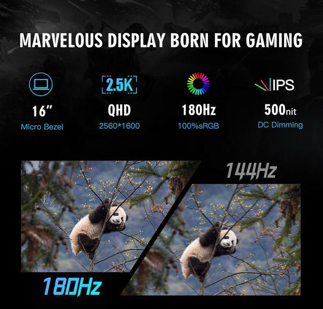 Alt view image 8 of 7 - Hasee T8 Pro-16'' GeForce RTX 5070  Laptop GPU, Intel i7-14700HX-5.5GHz, AI Ready Gaming Laptop, 16GB DDR5 RAM, 1TB SSD, 16'' 180Hz QHD 100%sRGB IPS, RGB KB, WiFi7,BT5.4,Win11 Home