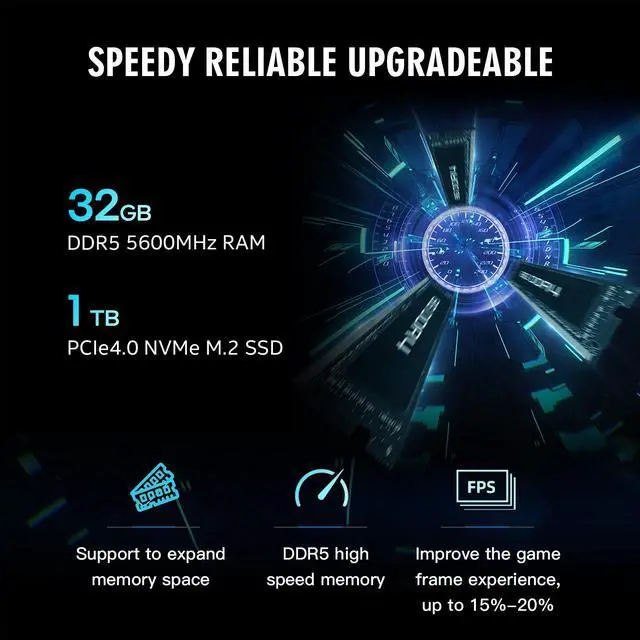 Alt view image 6 of 7 - Hasee P75K Gaming PC - Intel i5-14600KF(beat AMD Ryzen 7 7800X3D)- NVIDIA GeForce RTX 5070 12GB GDDR7 - DLSS 4 AI-Powered Performance-32GB DDR5 - 1TB SSD-Sea View Room-WiFi6E BT5.3 Win11